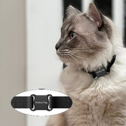 Bluetooth pet tracker tag with silicone collar in white