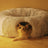 Grey foldable long plush round cat tunnel bed, view 2