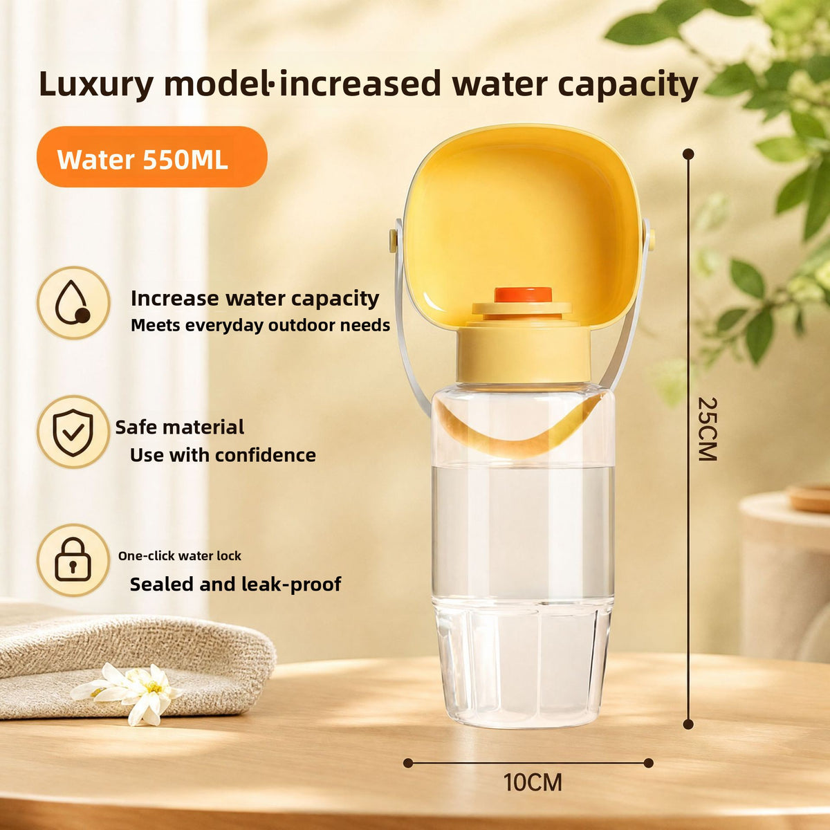 Portable Foldable Pet Travel Water Cup in Food-Grade PP for Dogs and Cats
