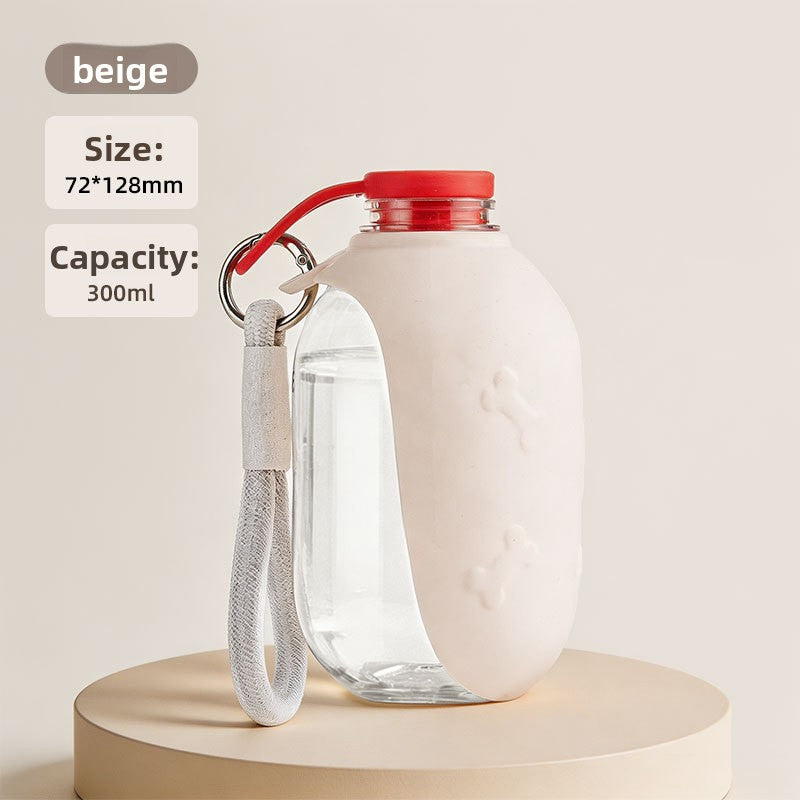 Collapsible 300ml Silicone Pet Water Bottle Capsule with Leak-Proof Seal for Travel