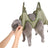 Cat suspended in a blue grooming hammock for nail trimming
