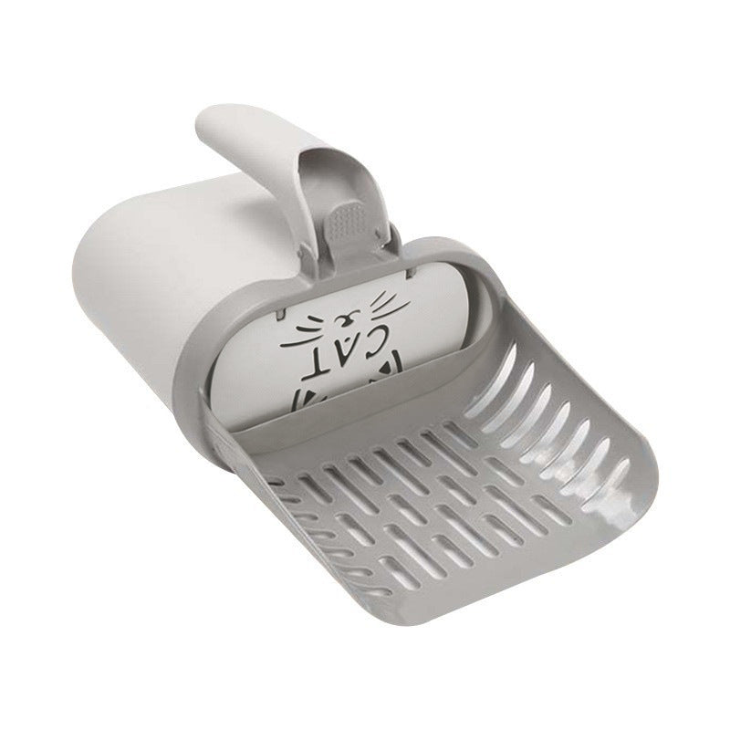 Large Capacity Cat Litter Shovel with Guard and Bag Storage
