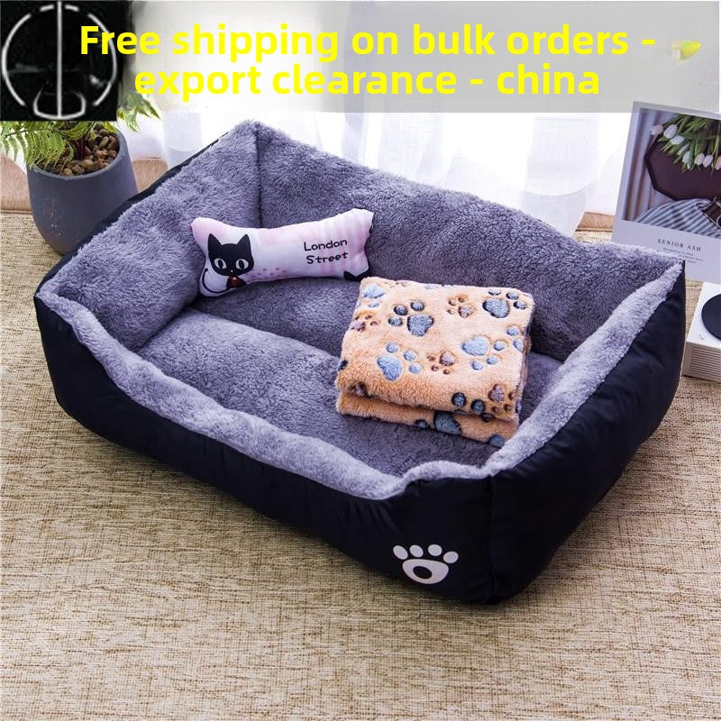 Warm donut pet bed with blanket and toy bone, photo 2 of 80