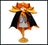 Halloween bat style pet cloak with 3D collar, in use with a pet