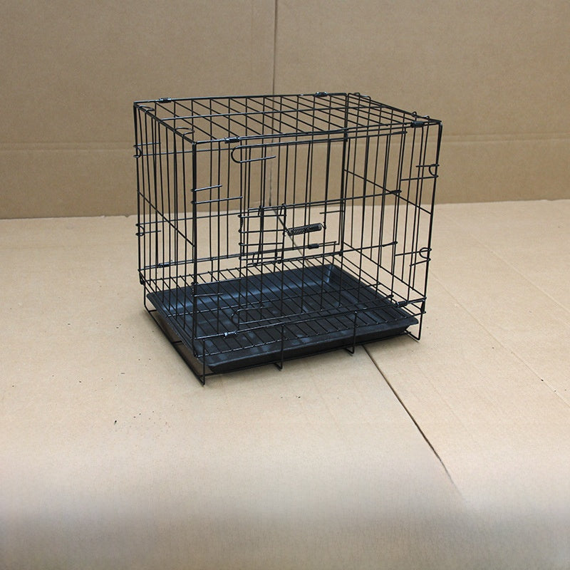 Foldable iron pet crate for small dogs in Nest Set (Tray, Bowl, Step, Bed Pad)