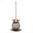 Bronze metal owl shaped hanging bird feeder for gardens, view 4