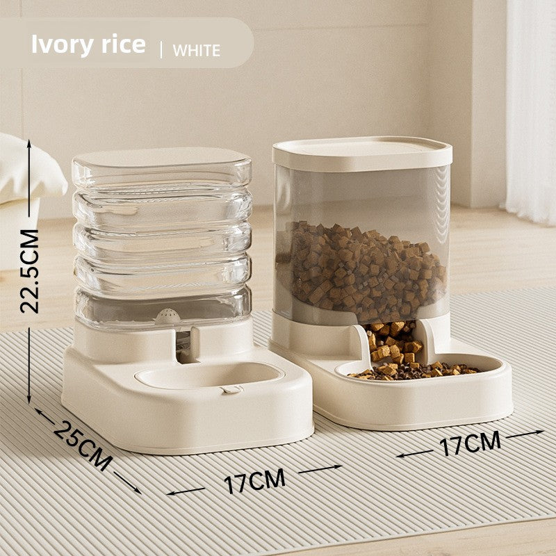 Automatic Pet Food and Water Dispenser with Transparent Design and Included Filter