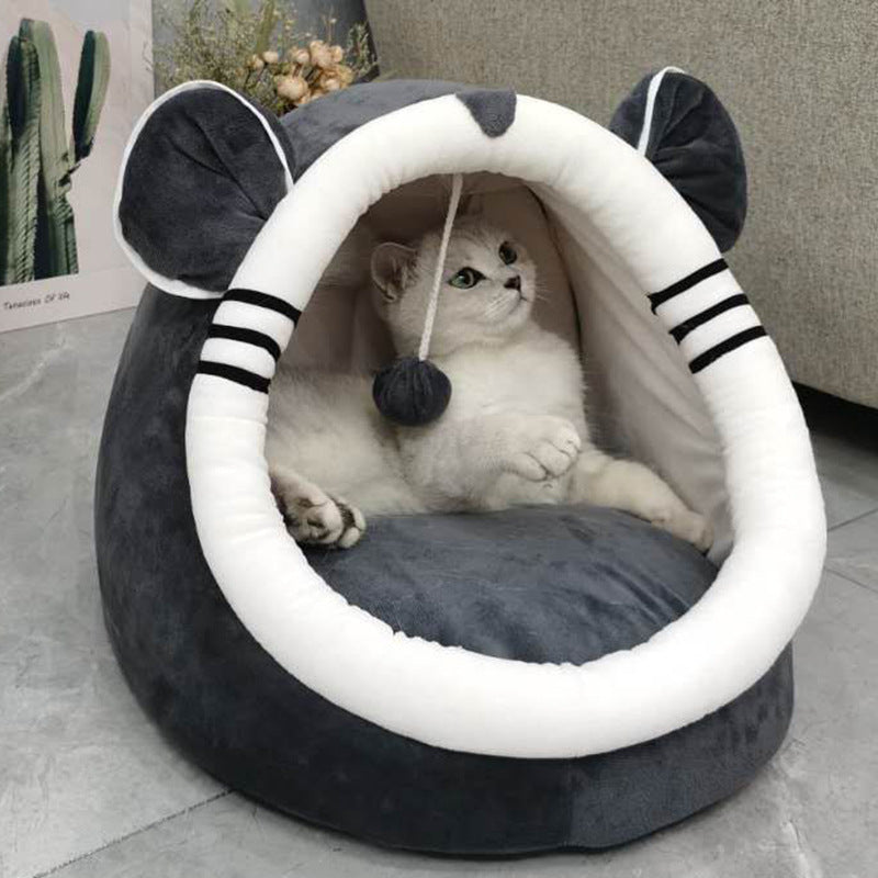 Cute animal themed cat nest with mouse ears, product image 1