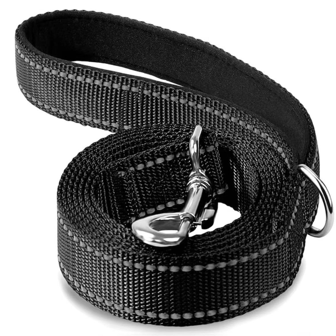 Double-sided reflective nylon dog lead, 3 sizes available