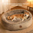 Insulated winter pet bed with toy and raised edges, detail photo 2