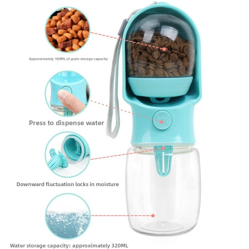Dual-Use Portable Pet Travel Cup for Water and Food in Small or Large Sizes