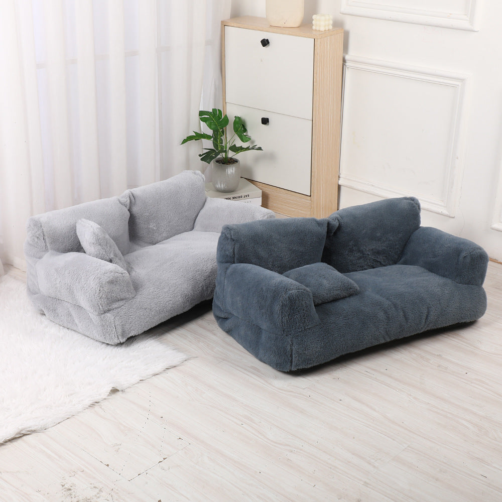 Sofa Style Plush Kennel Bed for Dogs and Cats, S to XXXL