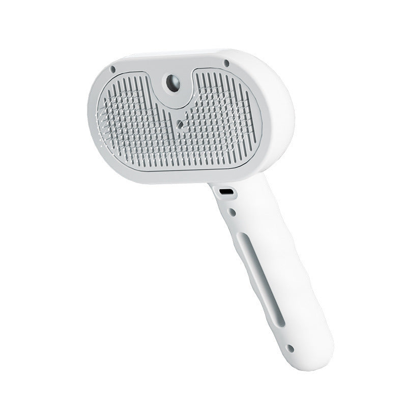White pet spray grooming brush with misting water tank, photo 6