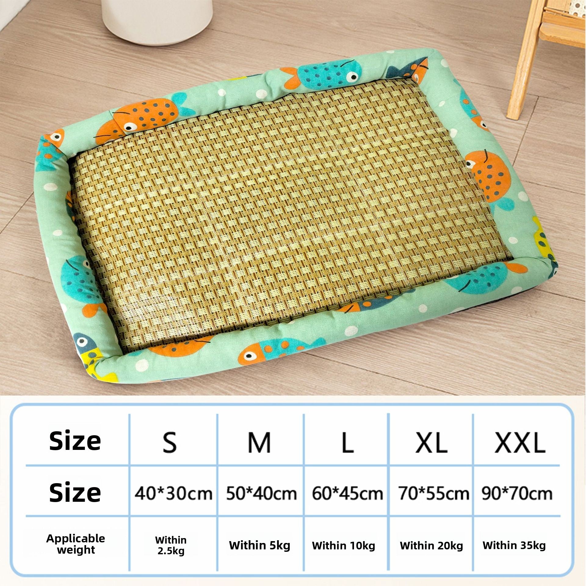 Rattan cooling mat with cute pattern for cats and small dogs, photo 50