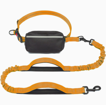 Hands-free dog running lead with waist belt and bungee, available from Pet Royale UK