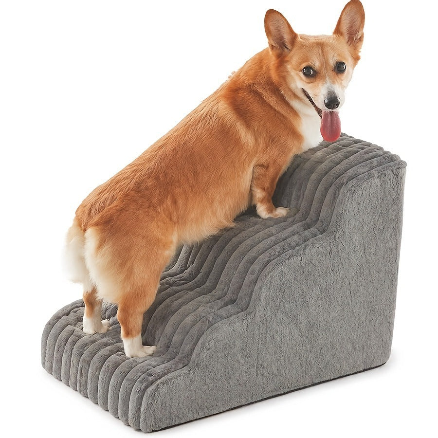 White 30D sponge cat and dog stairs with two steps