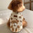 Cotton pet vest with 3D teddy bear pocket in Printed, side view