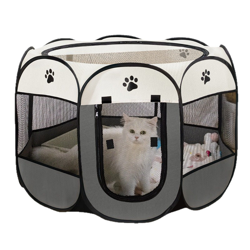 Enclosed pet maternity tent and playpen, product detail photo