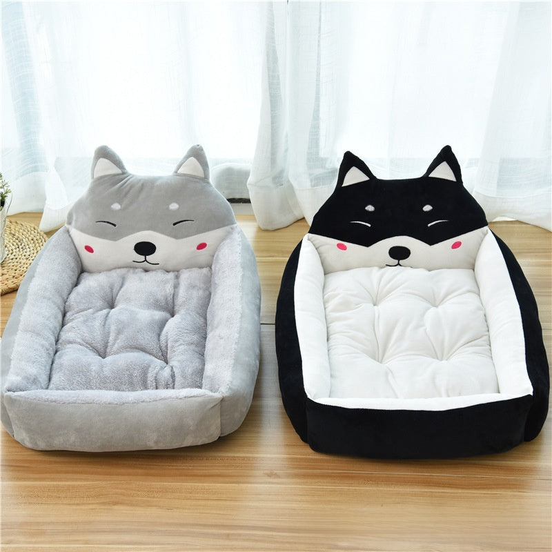 Cartoon Animal Pet Nest Bed, Soft Padded Mat for Cats and Dogs