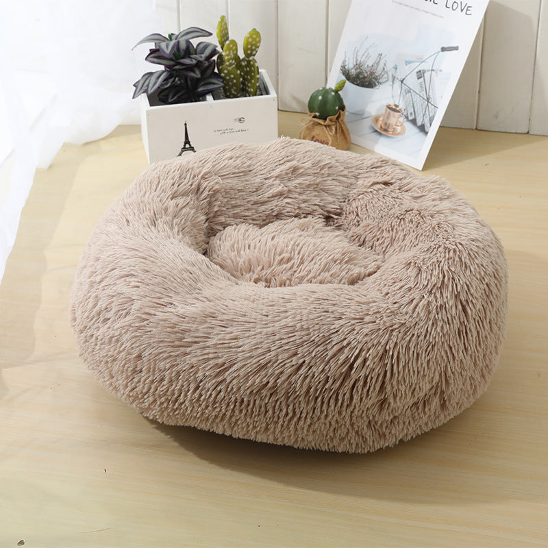 Plush donut pet bed for cats and small dogs, photo 15 of 80