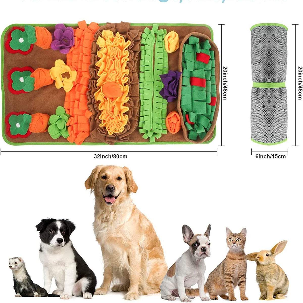 Interactive Pet Snuffle Mat for Dogs and Cats, Scent Foraging