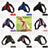 Padded cloth dog harness with Union Jack design in Black, close-up detail