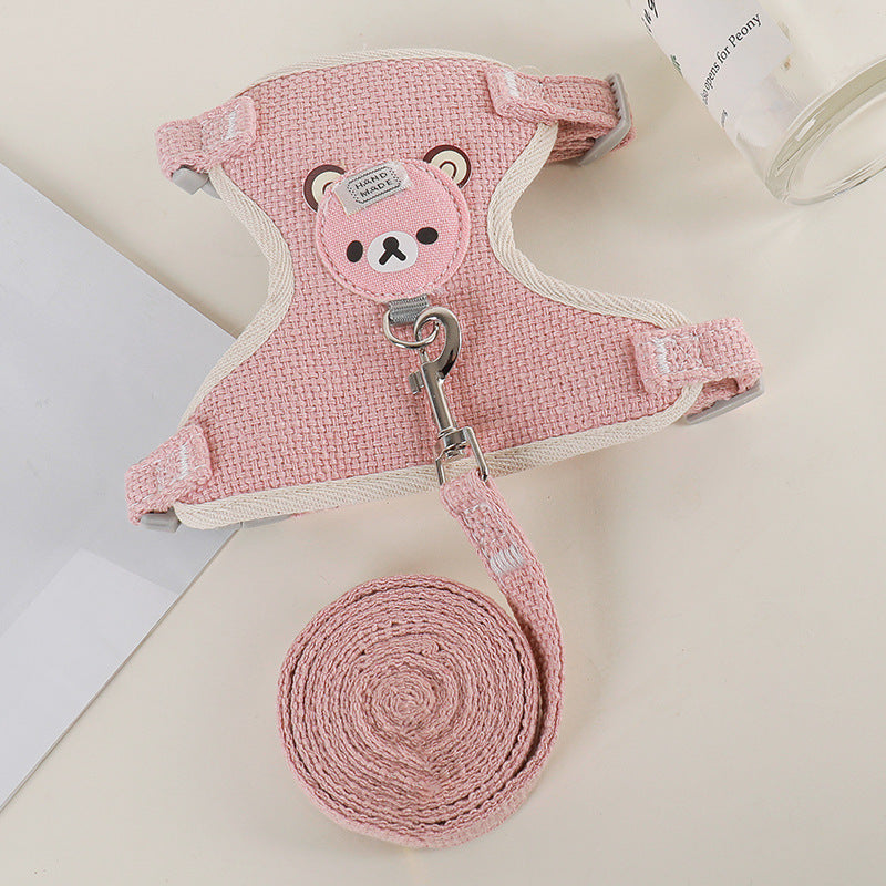 Small pet vest harness and lead in 4 colour options