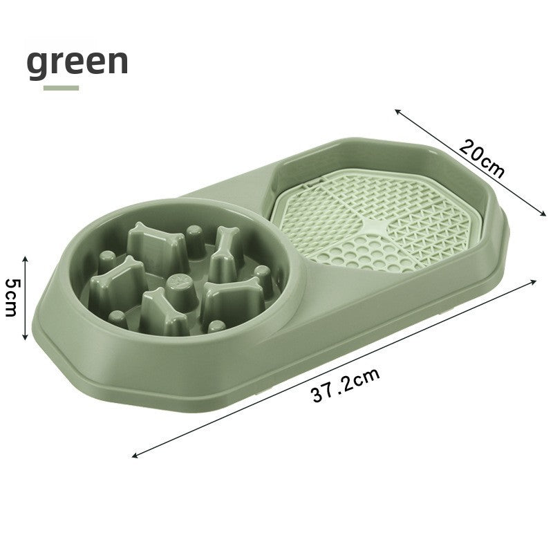 Bone shaped slow feeder double bowl for cats and dogs - view 7