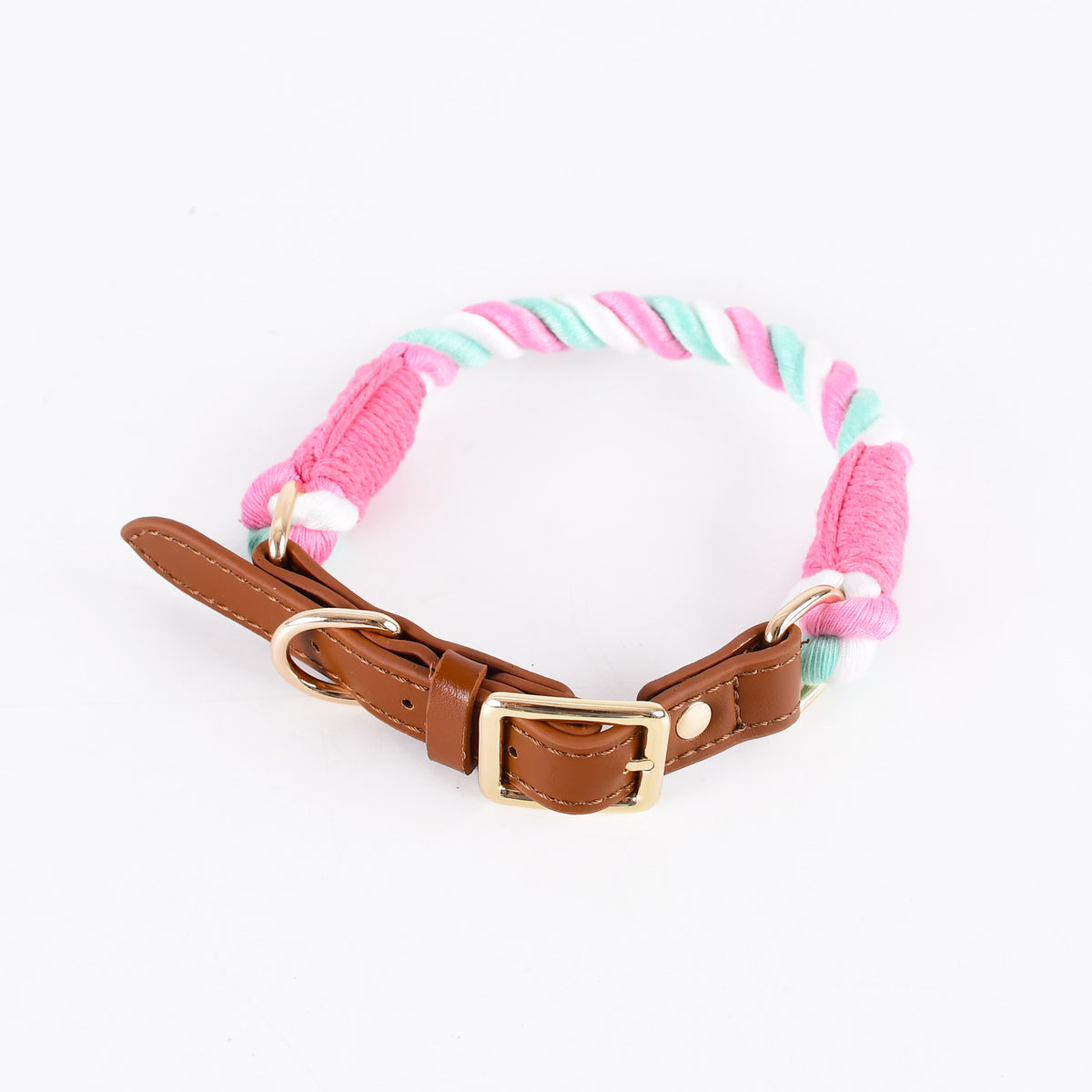 Braided cotton rope dog lead or collar, available from Pet Royale UK