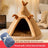 Yurt style cat tent kennel with brown elk print, product image 15