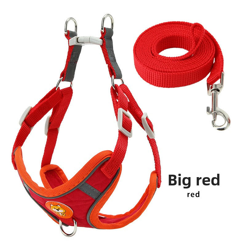 Reflective vest harness and lead for small dogs, available from Pet Royale UK