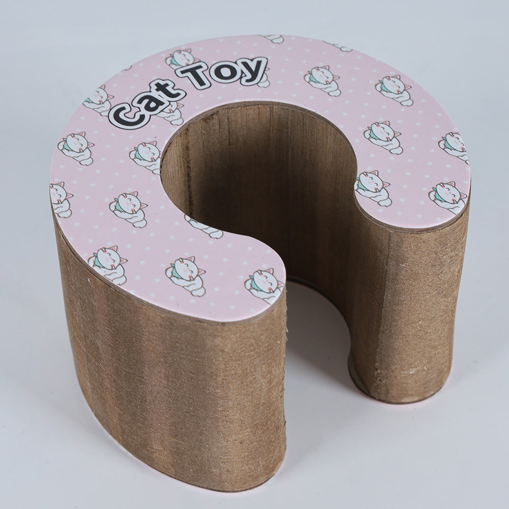 Pink foldable corrugated cardboard cat scratch board for cats, photo 6