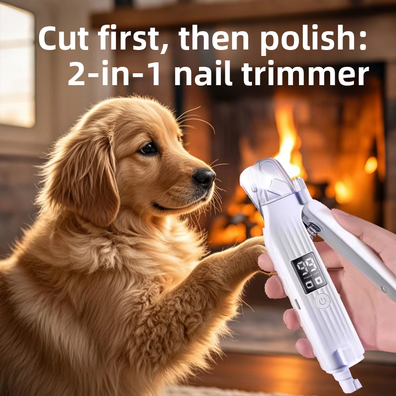 Quiet Electric Pet Nail Clipper and Grinder Set with Dual LED