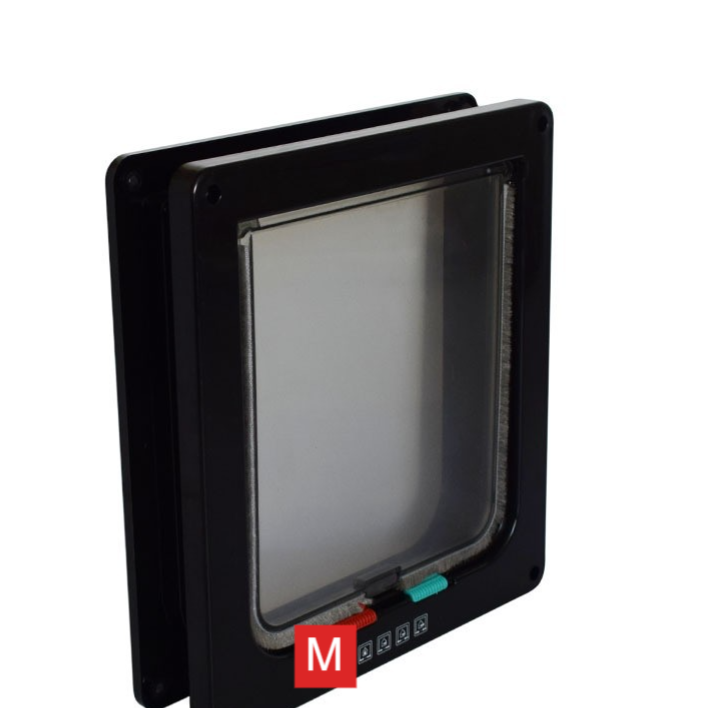 White lockable cat flap with 4-way locking dial, photo 13