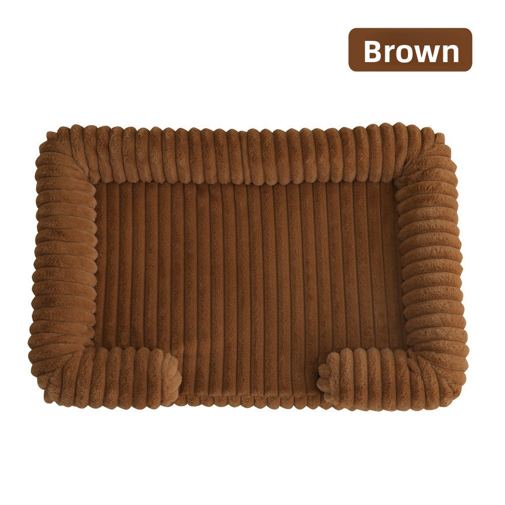 Warm PP cotton pet bed in apricot for dogs and cats
