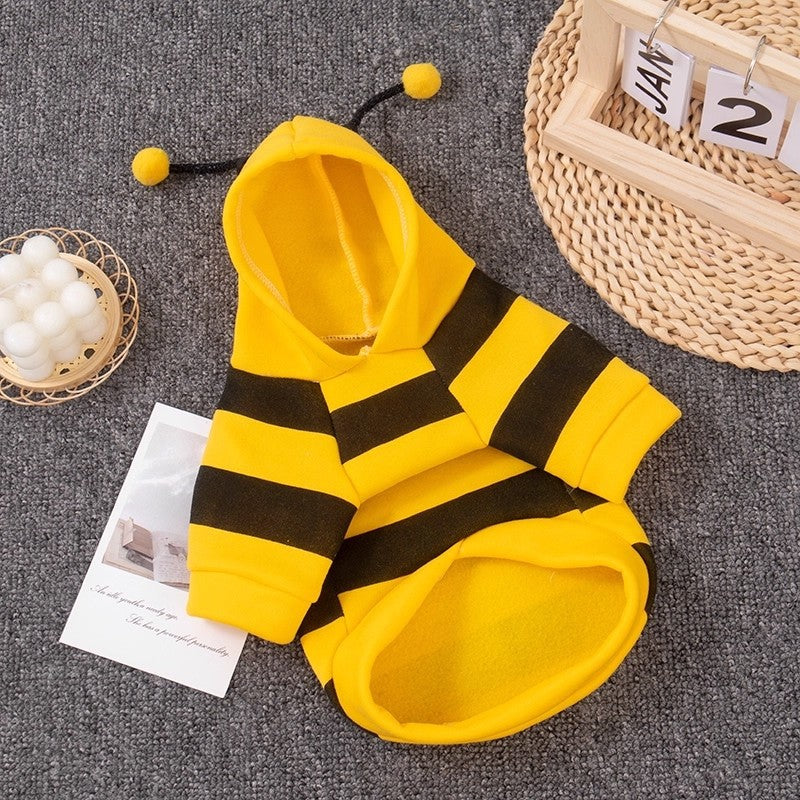 Yellow bee style fleece dog coat, in Yellow, sizes Small to Extra Large, image 5