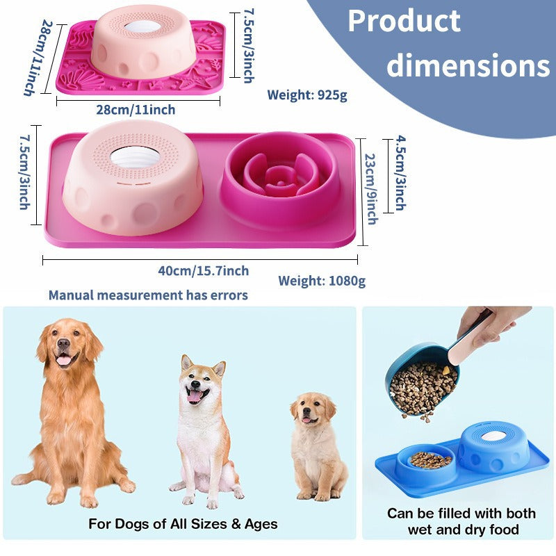 Silicone Slow Feeder Dog Bowl and Licking Mat