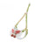 Floral vest harness and lead set in pink on a small dog