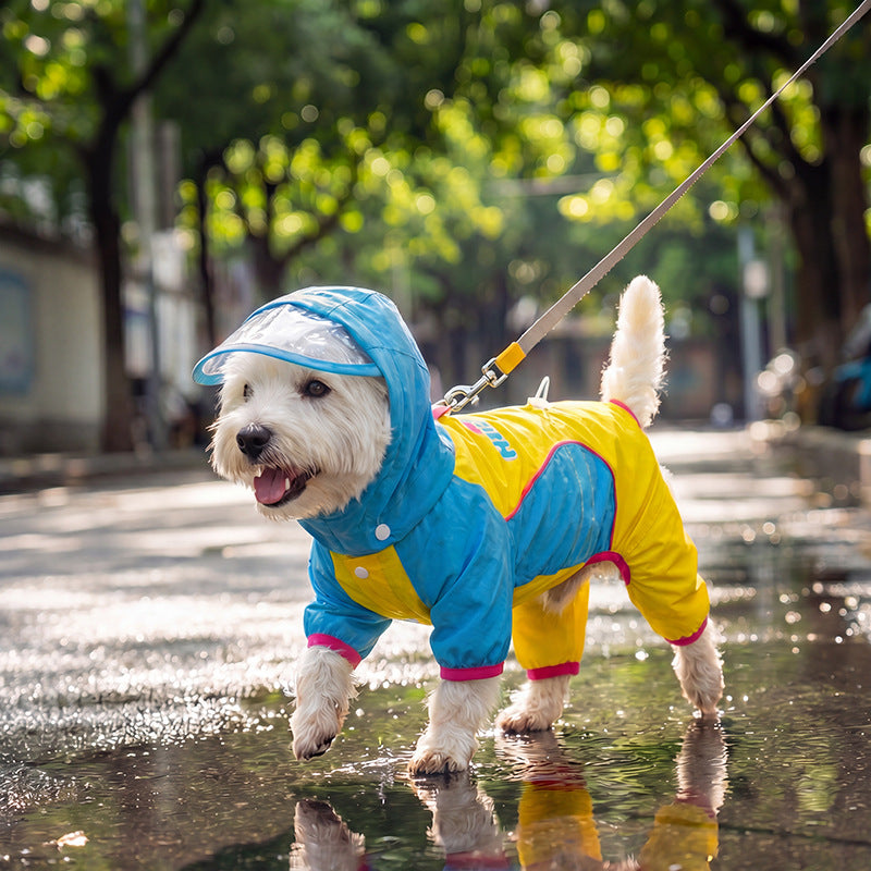 Four leg waterproof dog raincoat, available in 15 styles, image 37