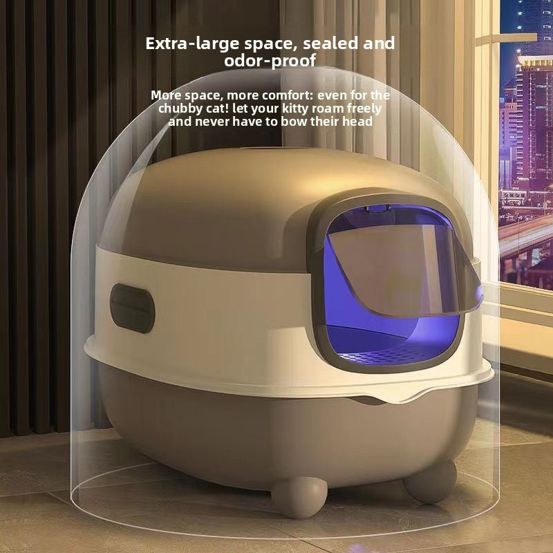 Enclosed Cat Litter Box with Scoop and UV Germicidal Lamp Option