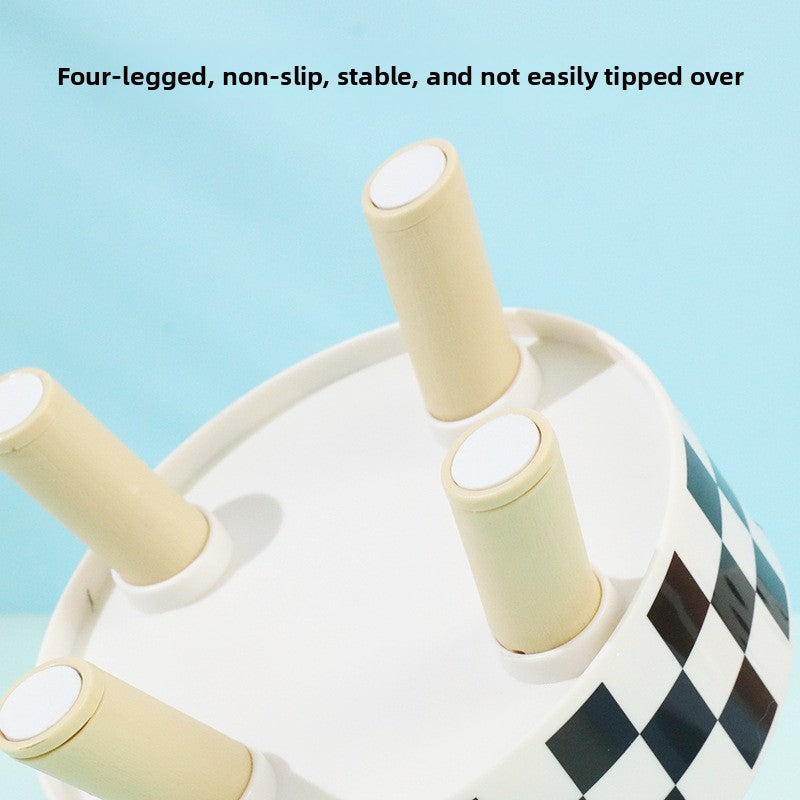 Raised stainless steel cat bowl with stand, main product photo