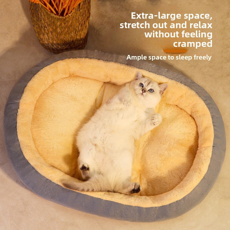 Warm thickened pet bed in grey for cats