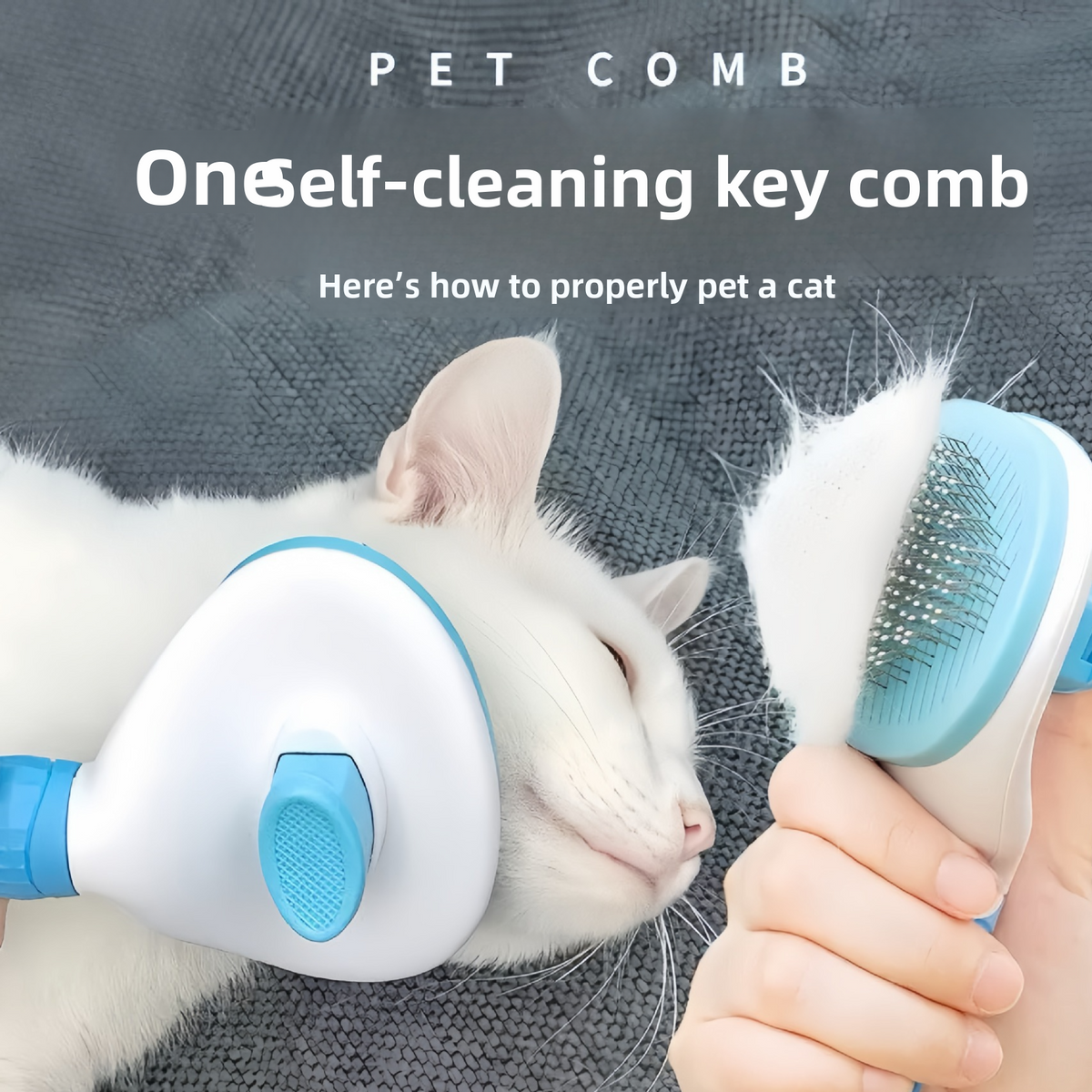 Self-Cleaning Fine-Tooth Dematting Comb for Dogs and Cats