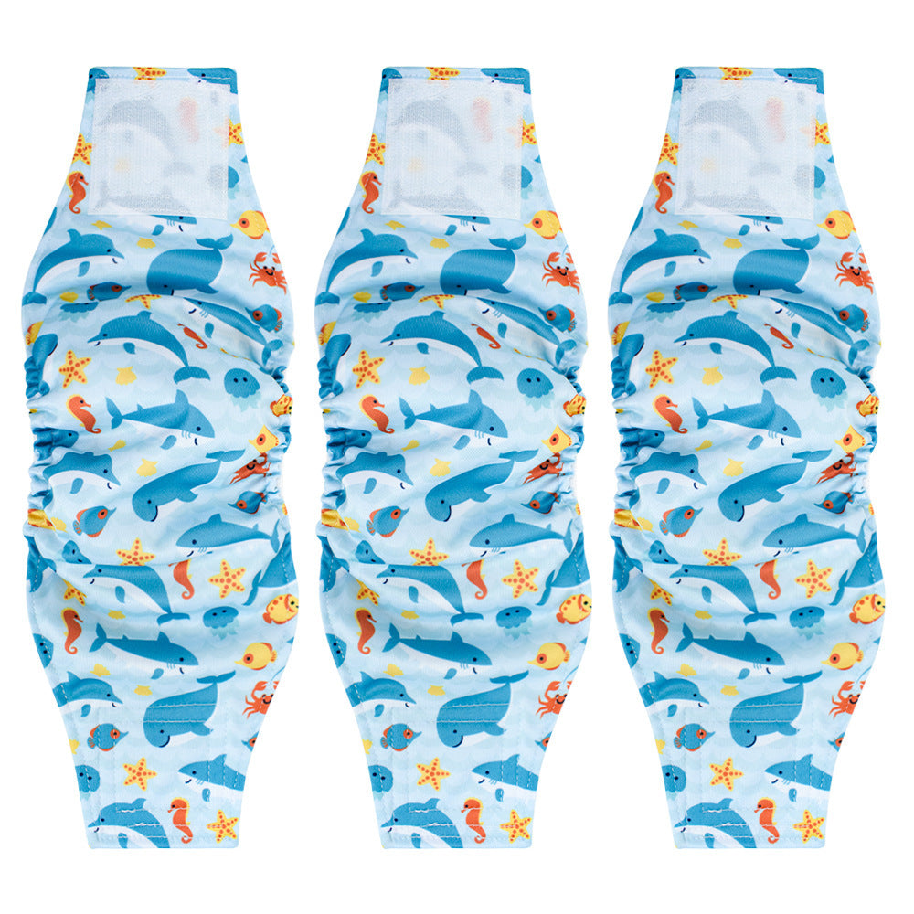Washable Reusable Male Dog Diaper with Leak-Proof Absorbent Layer, Sizes S to XL