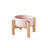 Elevated Ceramic Pet Feeding Bowl with Bamboo Stand, Anti-Spill Base in Five Colours