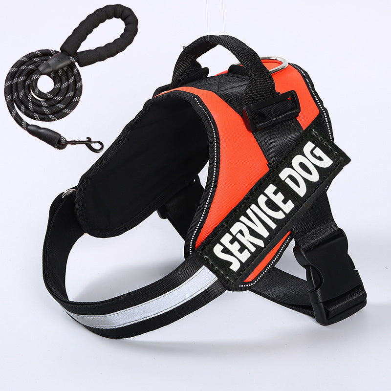 Adjustable polyester vest dog harness with 1.5m lead, ideal for everyday use
