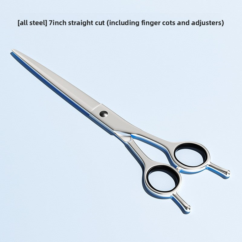 Pet Grooming Scissors Set, Straight, Curved and Serrated Shears