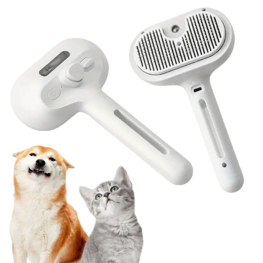 Long Handle Pet Steam Spray Massage Comb for Dogs and Cats