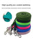 Long line dog leads with reflective stitching in bright colours