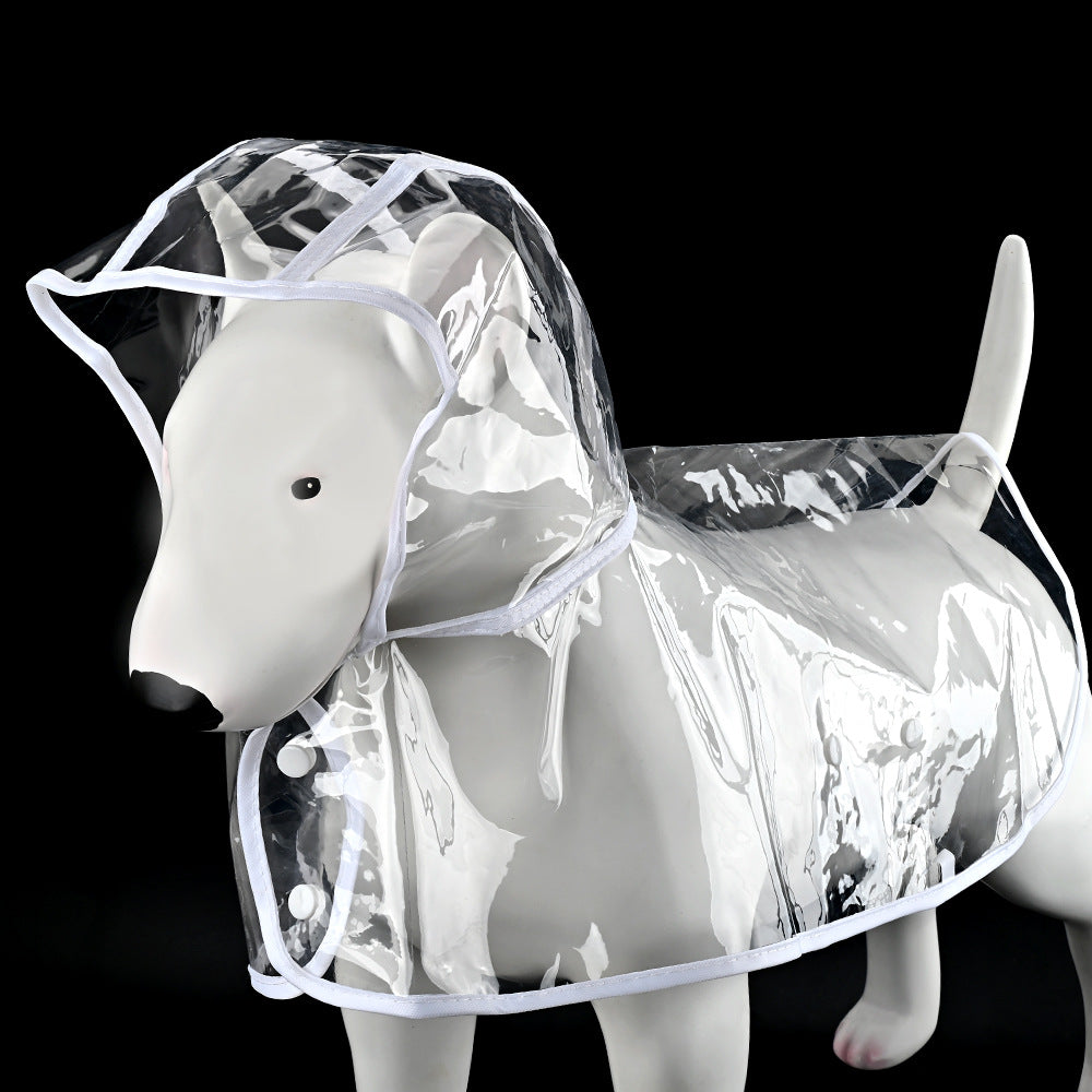 Transparent dog rain poncho with coloured trim, available in 7 colours, image 10